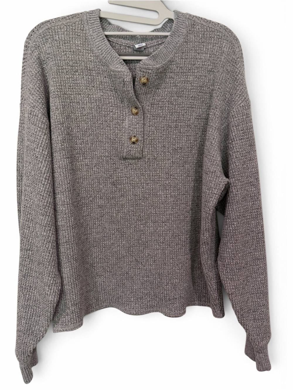 Women’s Gray Waffle Henley